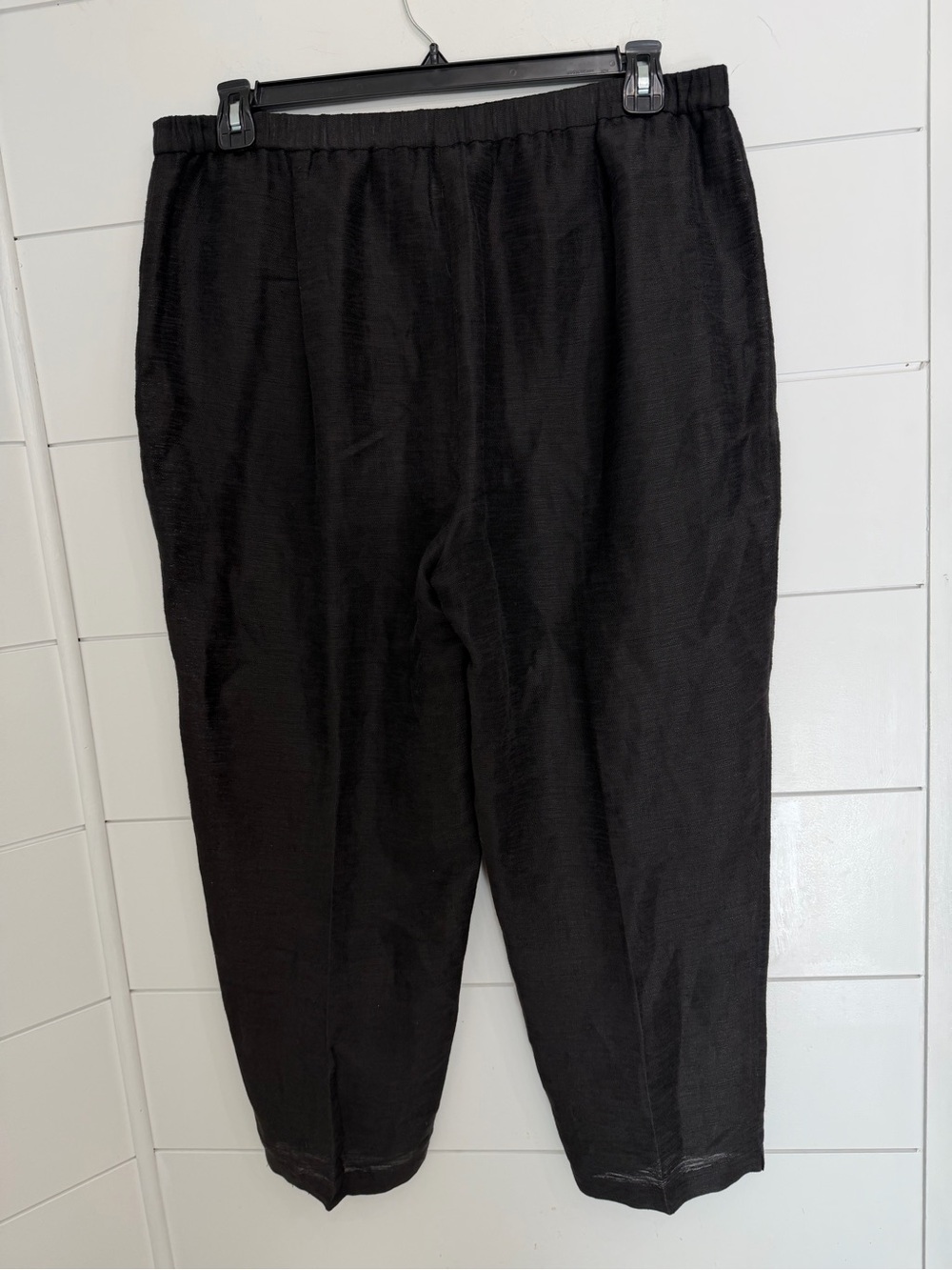 Eileen Fisher Women's Black Linen Blend Pull-On Pants Size Large 36769 - Picture 3 of 8